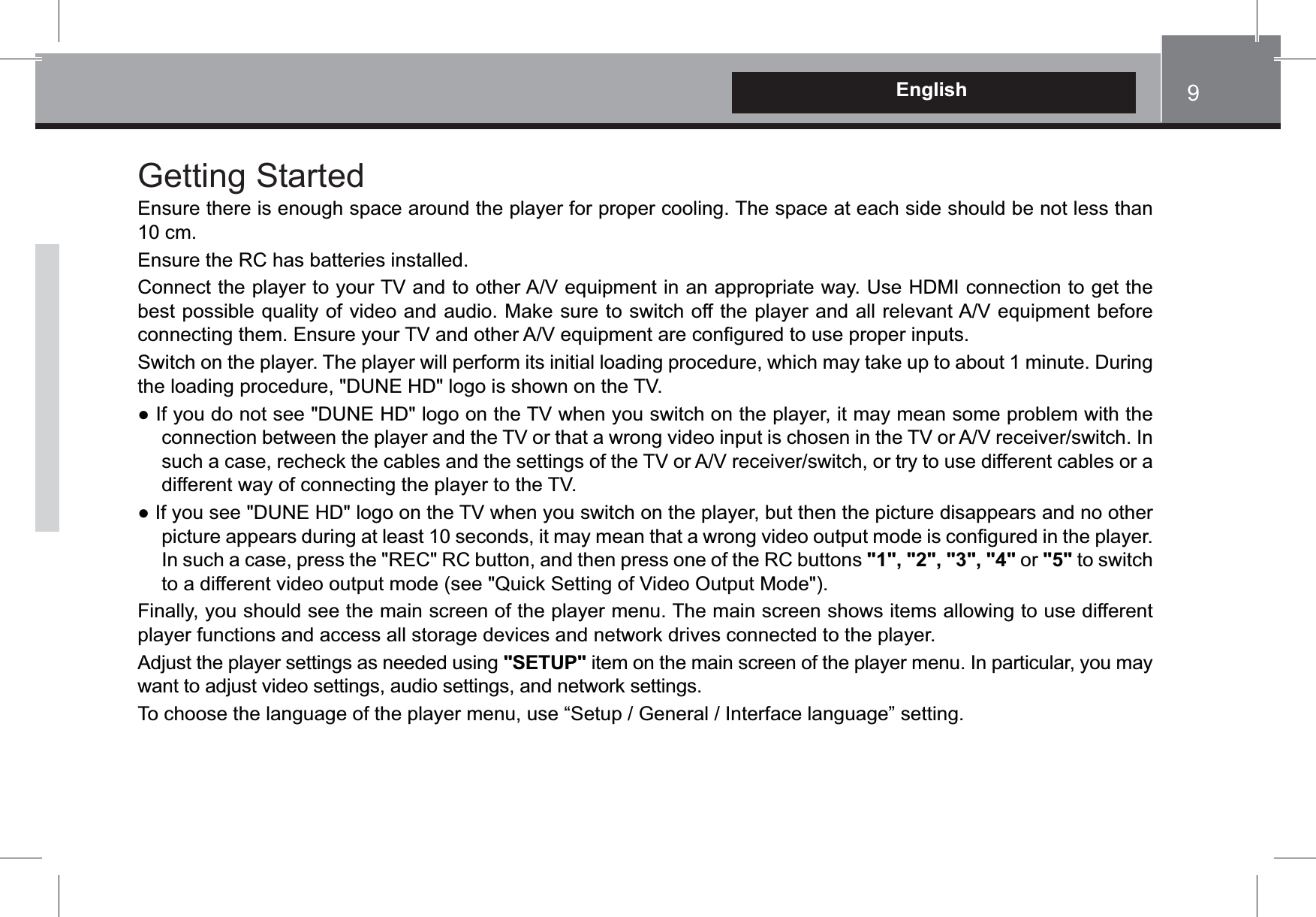 English"1", "2", "3", "4" "5""SETUP"