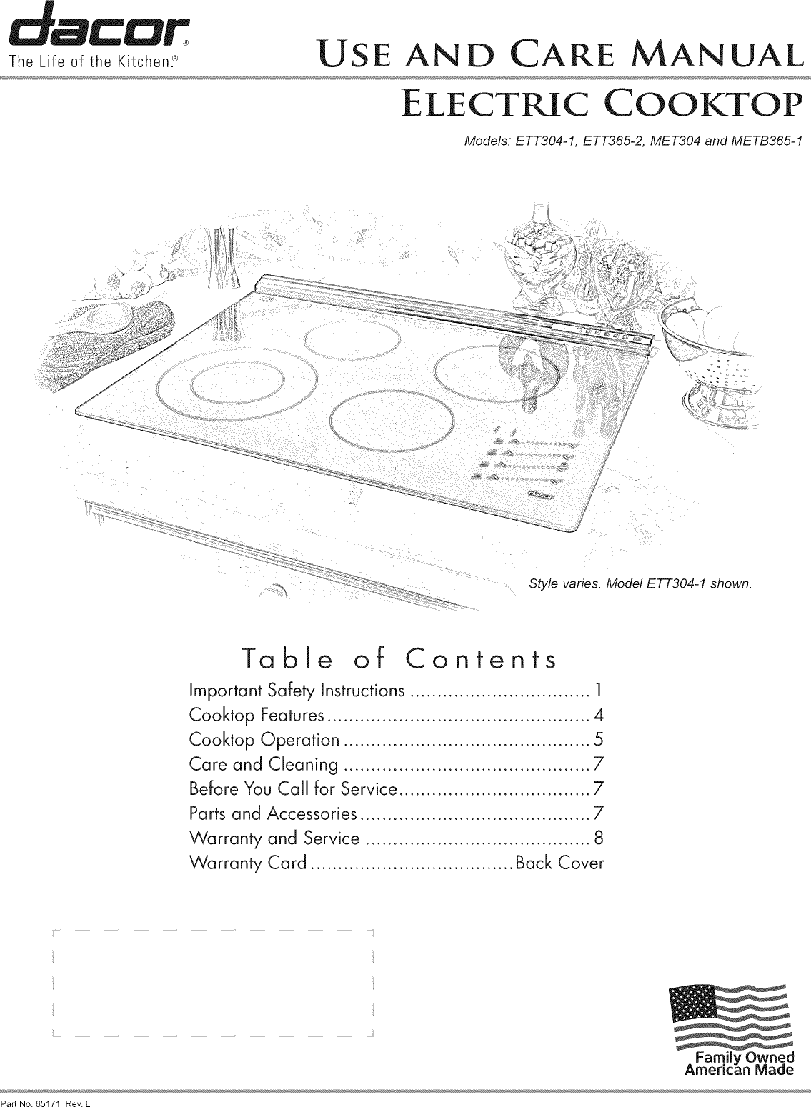 Dacor Ett304b 1205056l User Manual Cooktop Manuals And Guides