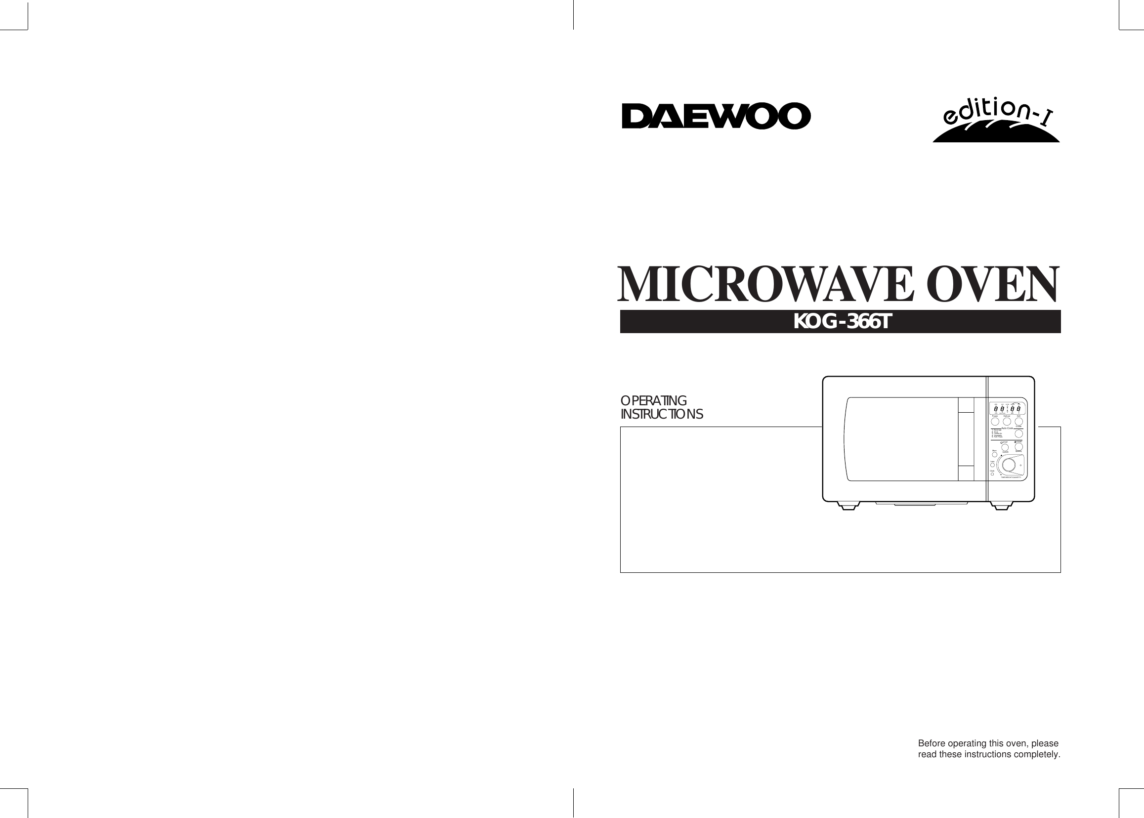 Daewoo Electronics Kog 366T Users Manual