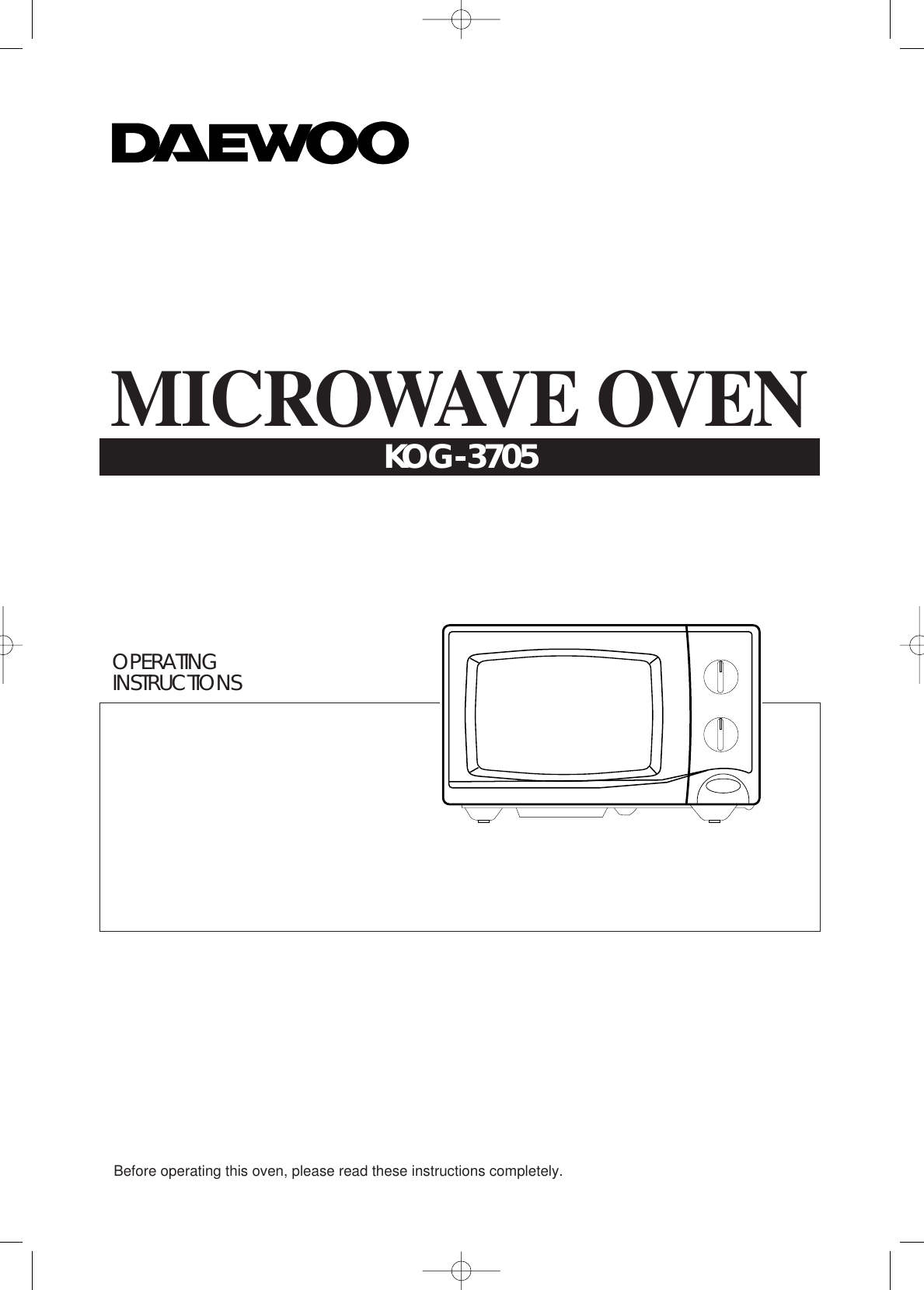 Daewoo Electronics Kog 3705 Users Manual