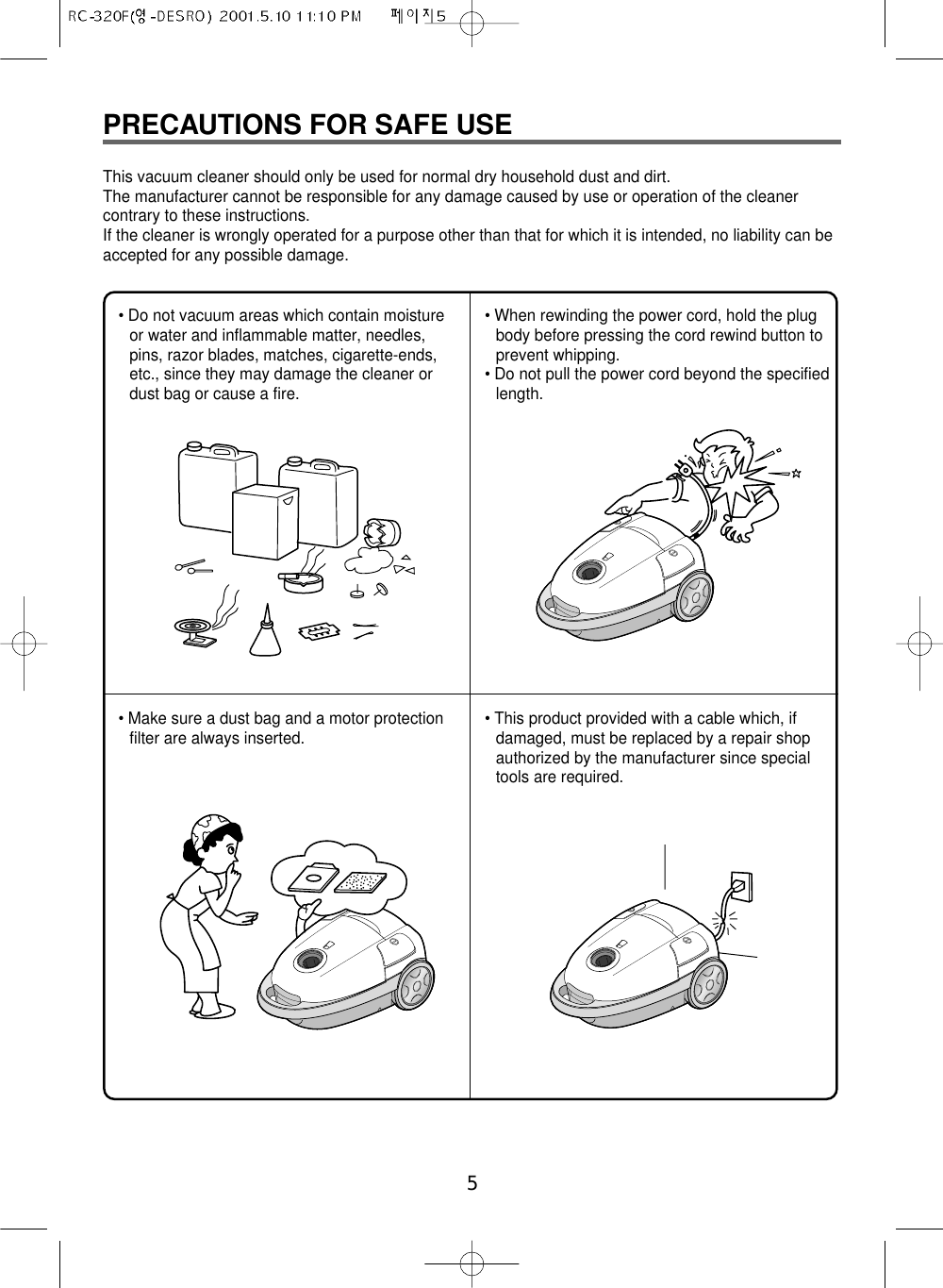 Page 5 of 6 - Daewoo-Electronics Daewoo-Electronics-Rc-320F-Users-Manual-  Daewoo-electronics-rc-320f-users-manual