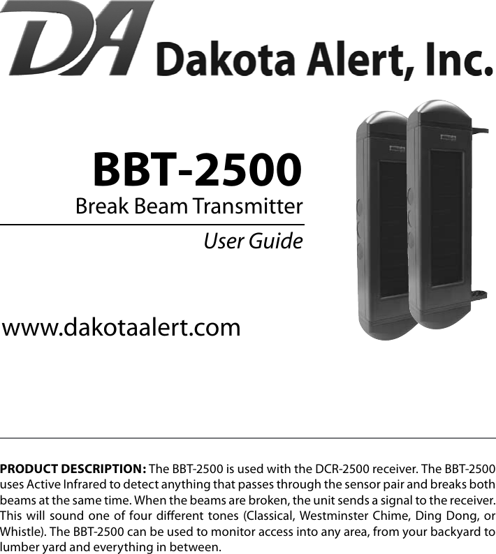 Page 1 of 8 - Dakota-Alert Dakota-Alert-Dakota-Alert-Inc-Home-Security-System-Bbt-2500-Users-Manual-  Dakota-alert-dakota-alert-inc-home-security-system-bbt-2500-users-manual