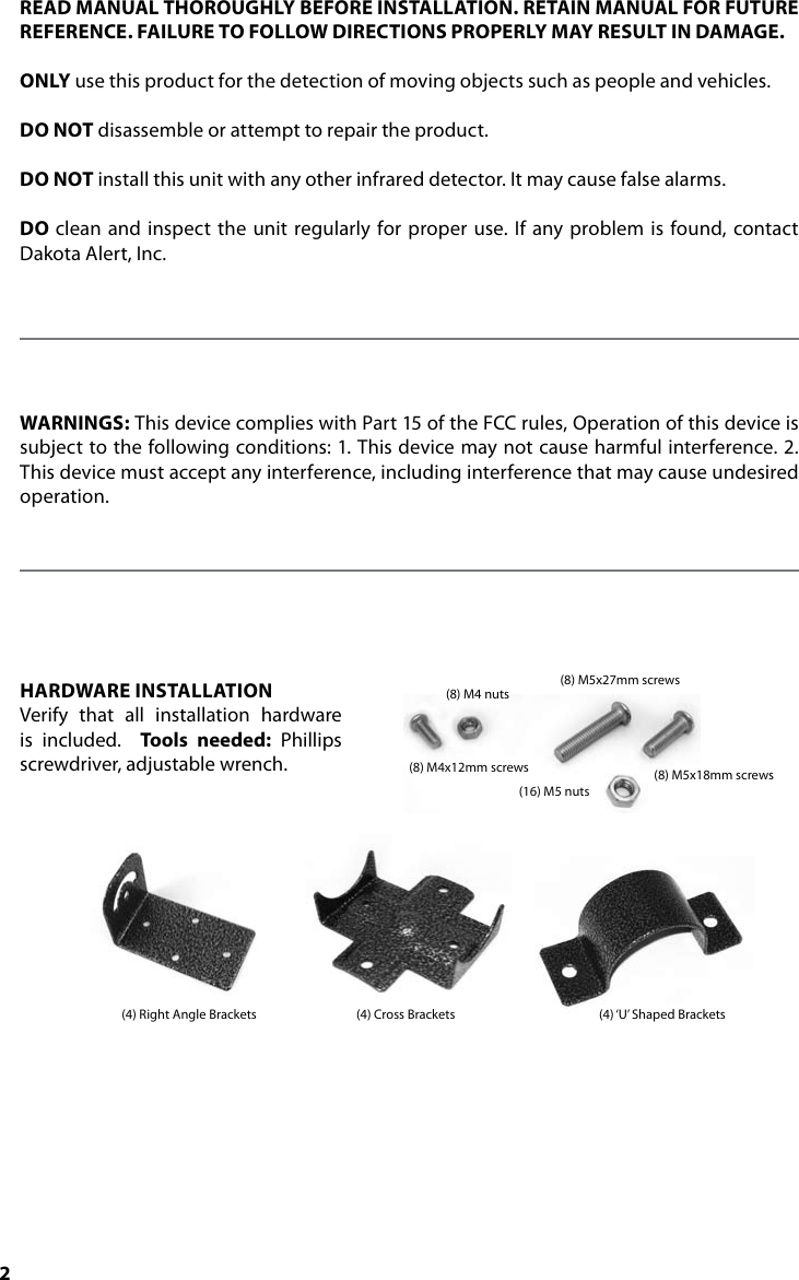 Page 2 of 8 - Dakota-Alert Dakota-Alert-Dakota-Alert-Inc-Home-Security-System-Bbt-2500-Users-Manual-  Dakota-alert-dakota-alert-inc-home-security-system-bbt-2500-users-manual