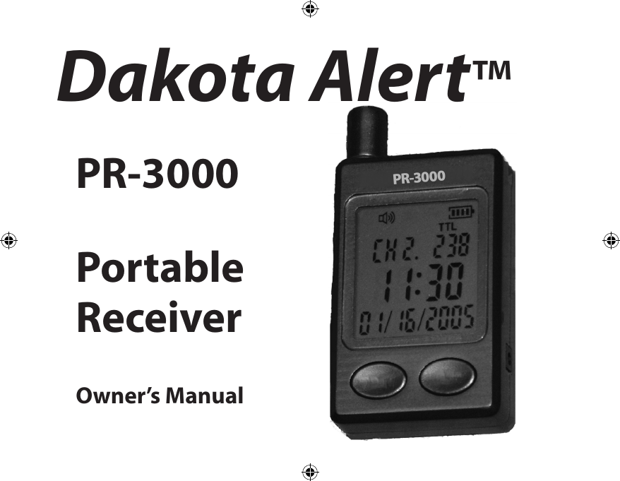 Page 1 of 12 - Dakota-Alert Dakota-Alert-Dakota-Alert-Inc-Stereo-Receiver-Portable-Receiver-Users-Manual- PR-3000 Manual  Dakota-alert-dakota-alert-inc-stereo-receiver-portable-receiver-users-manual