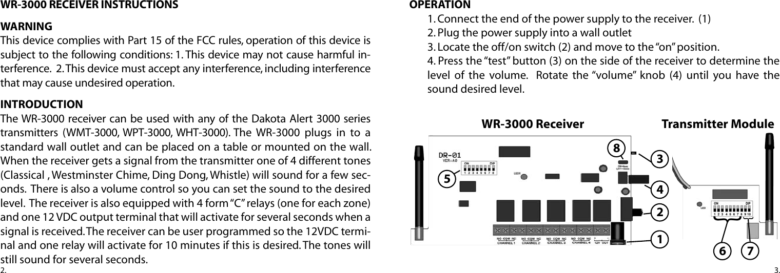 Page 2 of 5 - Dakota-Alert Dakota-Alert-Wireless-Receiver-Wr-3000-Users-Manual- WR-3000 Manual  Dakota-alert-wireless-receiver-wr-3000-users-manual