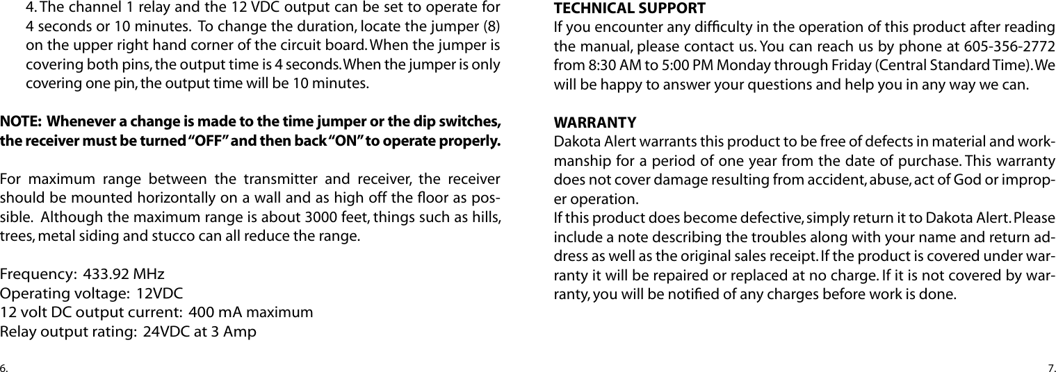 Page 4 of 5 - Dakota-Alert Dakota-Alert-Wireless-Receiver-Wr-3000-Users-Manual- WR-3000 Manual  Dakota-alert-wireless-receiver-wr-3000-users-manual