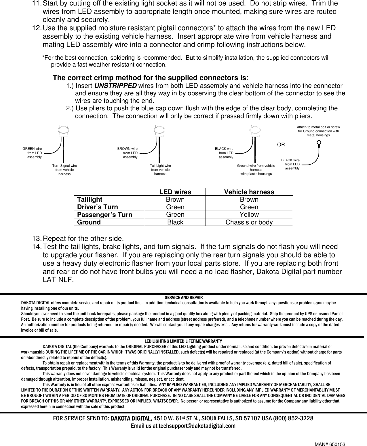 Page 4 of 4 - Dakota-Digital Dakota-Digital-Led-Tail-Lights-Lat-Nr100-Users-Manual- INSTALLATION INSTRUCTIONS Dakota-digital-led-tail-lights-lat-nr100-users-manual