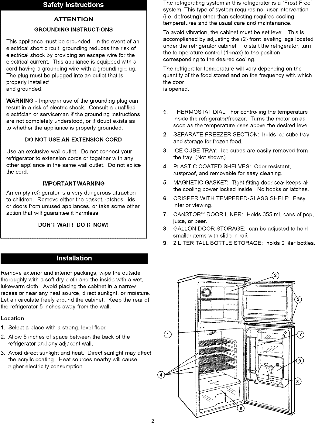 Page 3 of 7 - Danby DFF9100W User Manual  REFRIGERATOR - Manuals And Guides L0712176