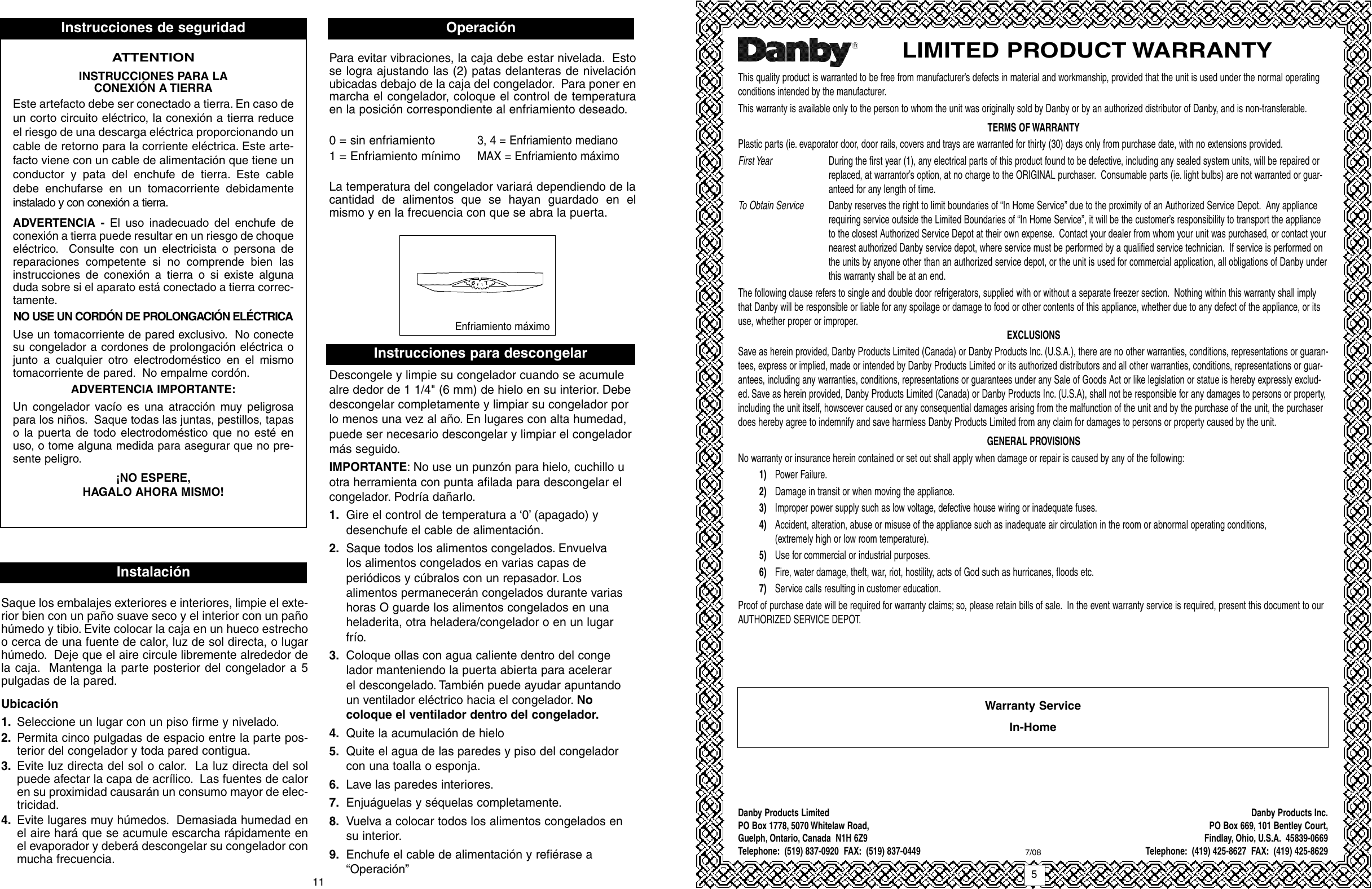 Page 7 of 10 - Danby DUF408WE Duf808we Efsom .qxp User Manual  To The 6fcd9fa1-1445-44bc-9d38-455c26c3ac39