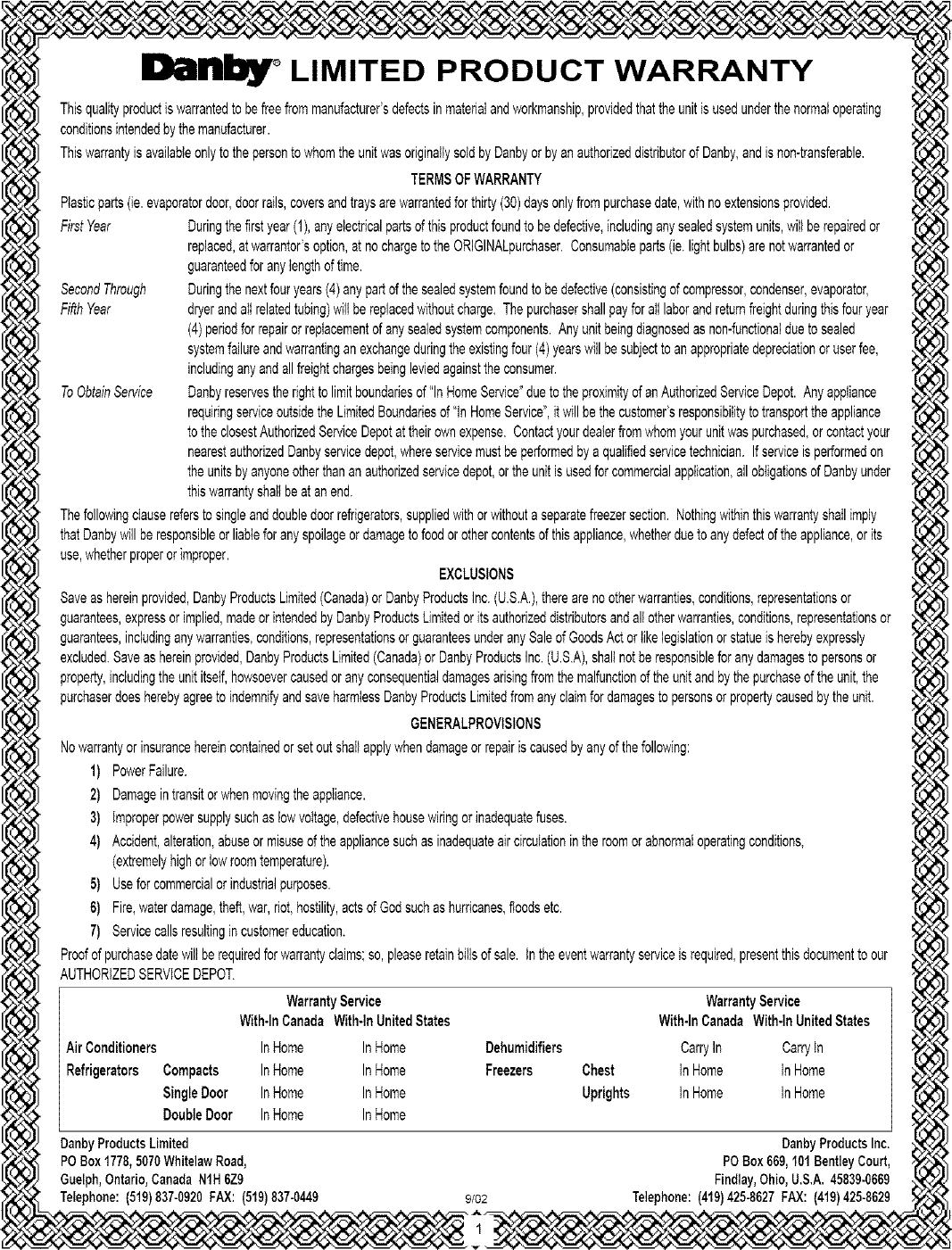 Page 3 of 7 - Danby Danby-Dar1102W-Users-Manual-  Danby-dar1102w-users-manual
