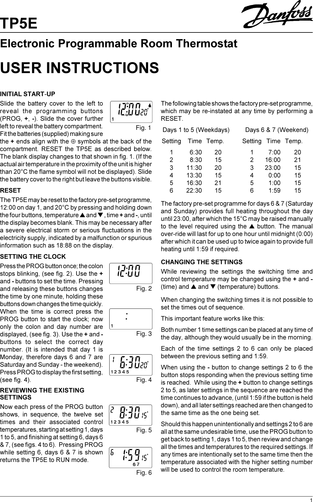 Page 1 of 4 - Danfoss-Randall Danfoss-Randall-Tp5E-Users-Manual-  Danfoss-randall-tp5e-users-manual