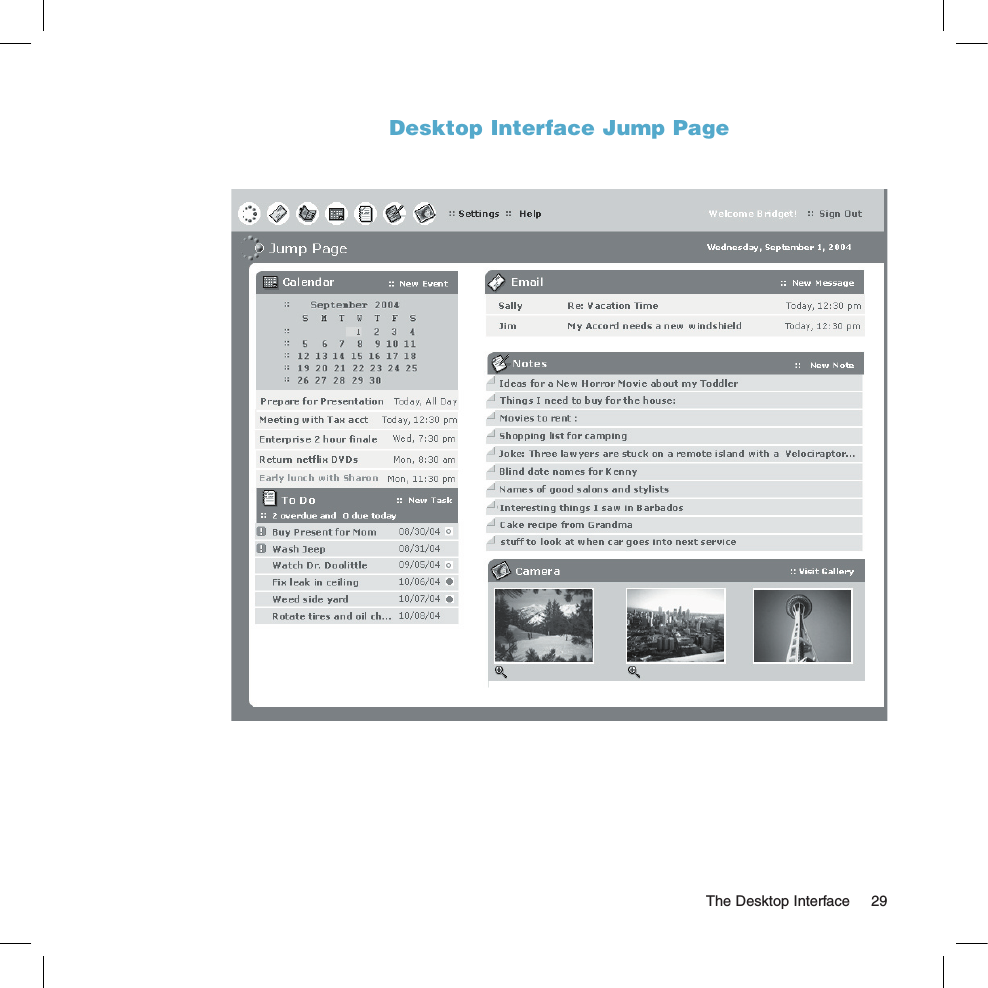   The Desktop Interface  29Desktop Interface Jump Page      