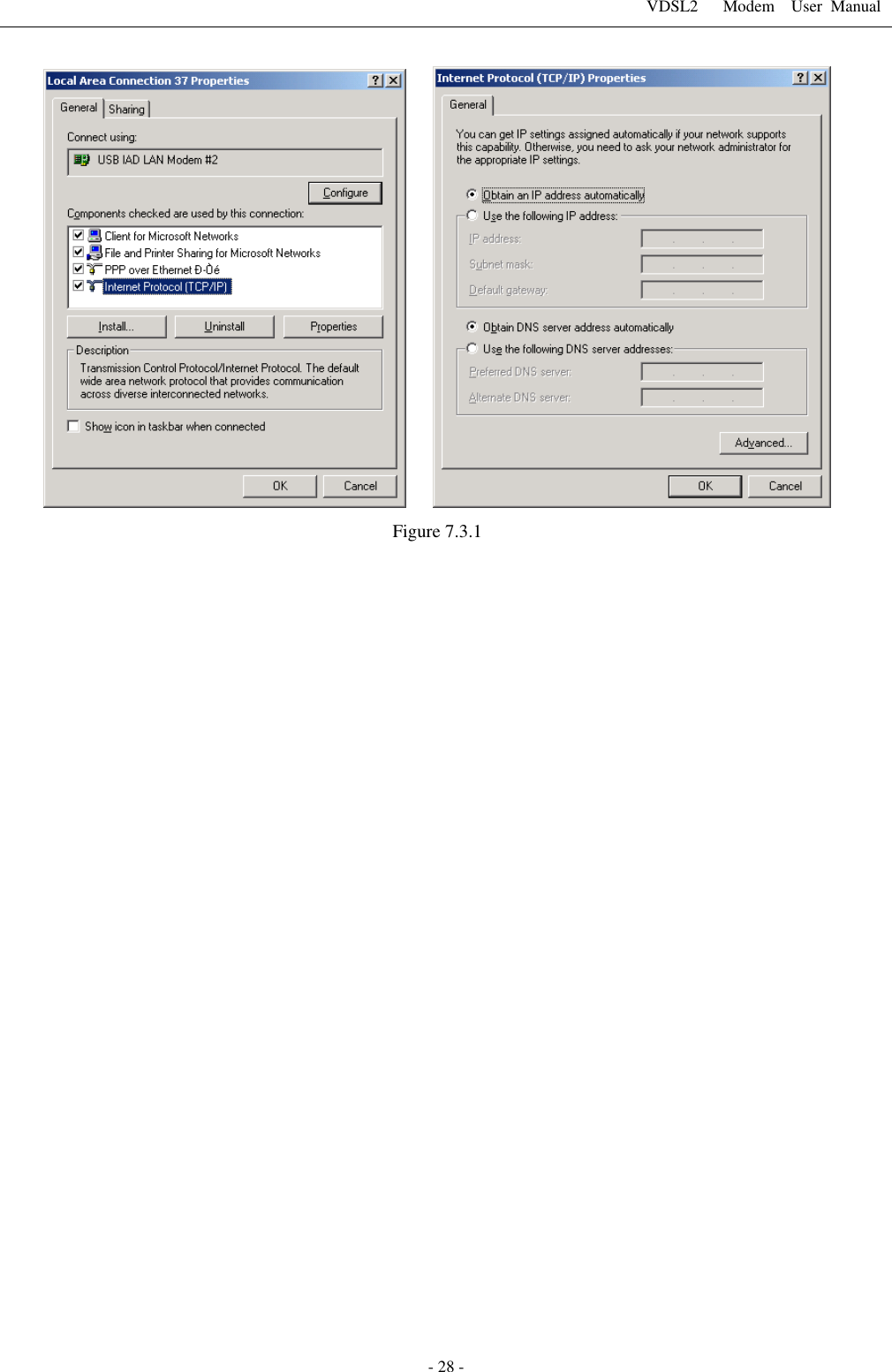VDSL2      Modem    User  Manual   - 28 -      Figure 7.3.1 