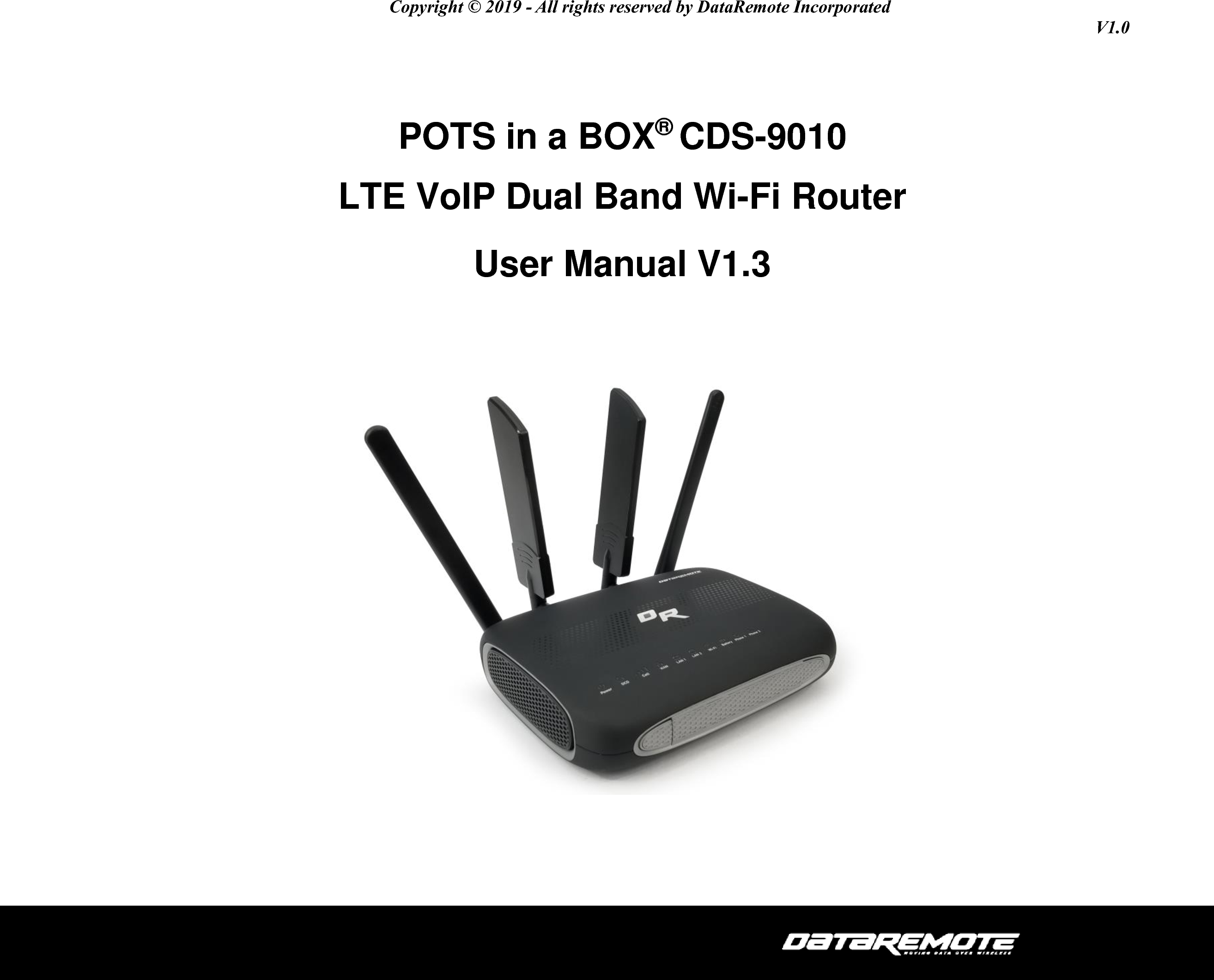 DataRemote CDS9010 LTE Cellular Router User Manual CDS 9010 User