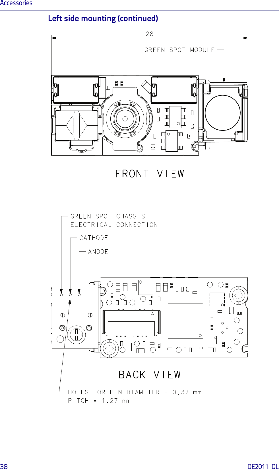 Accessories38DE2011-DLLeft side mounting (continued)