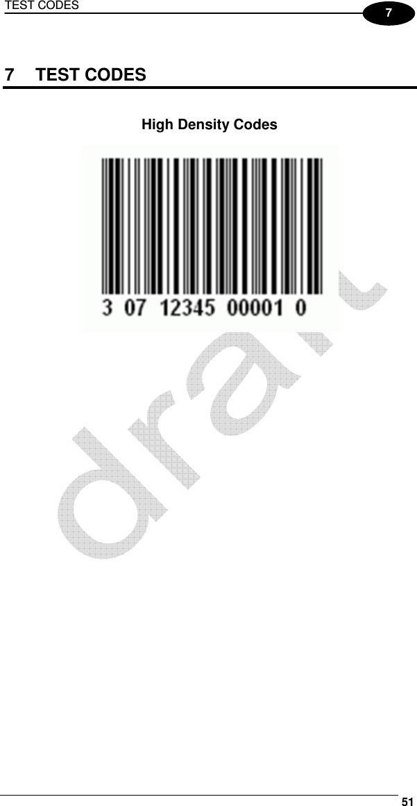 TEST CODES     51 7   7  TEST CODES   High Density Codes  