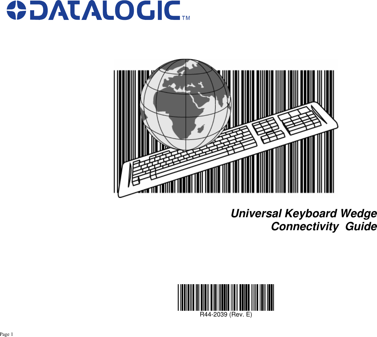 Page 1 of 11 - Datalogic-Scanning Datalogic-Scanning-Universal-Keyboard-Wedge-Connectivity-Users-Manual- ACER______________________________________________.  Datalogic-scanning-universal-keyboard-wedge-connectivity-users-manual