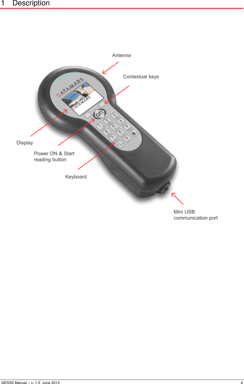  GES3S Manual – v. 1.5  June 2013     4 1  Description                  