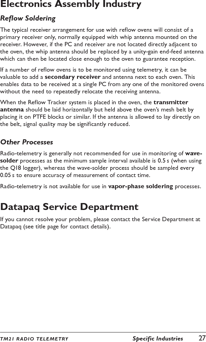 28  Specific Industries TM21 R ADIO  TELE METRY