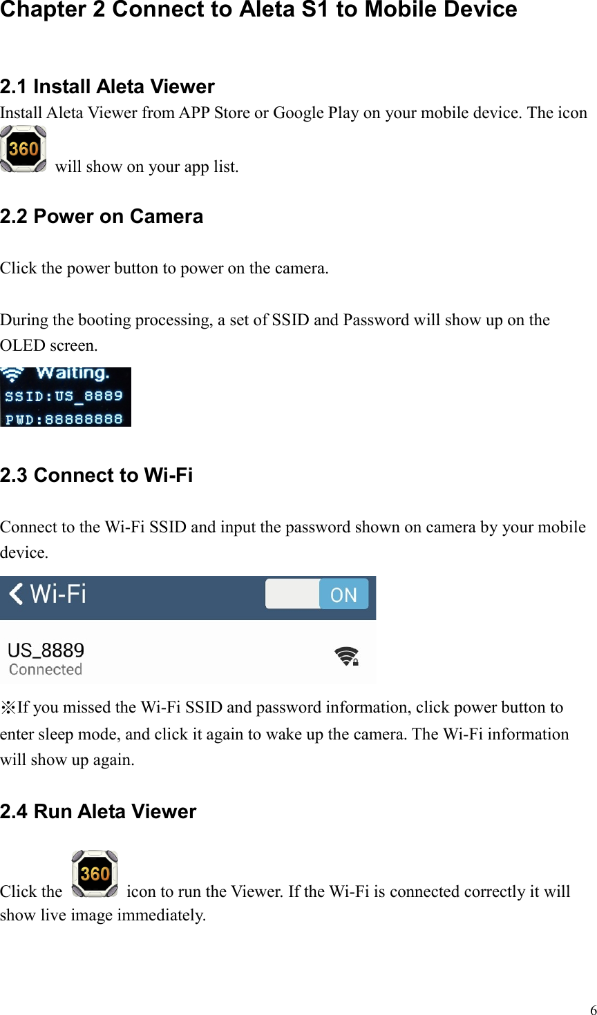 Page 6 of Datavideo Technologies CC360 360-Degree CAMERA User Manual Aleta S1 UM V2 7 ENG