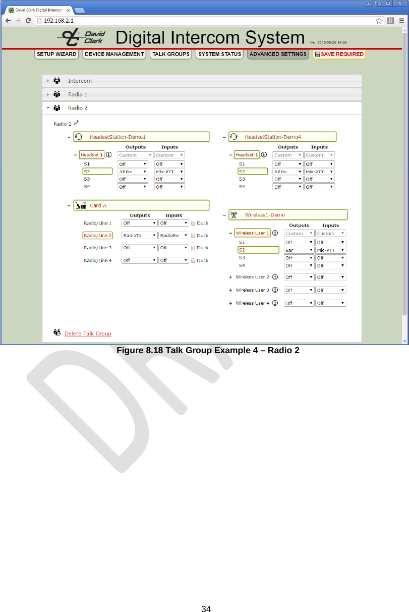  34   Figure 8.18 Talk Group Example 4 – Radio 2  