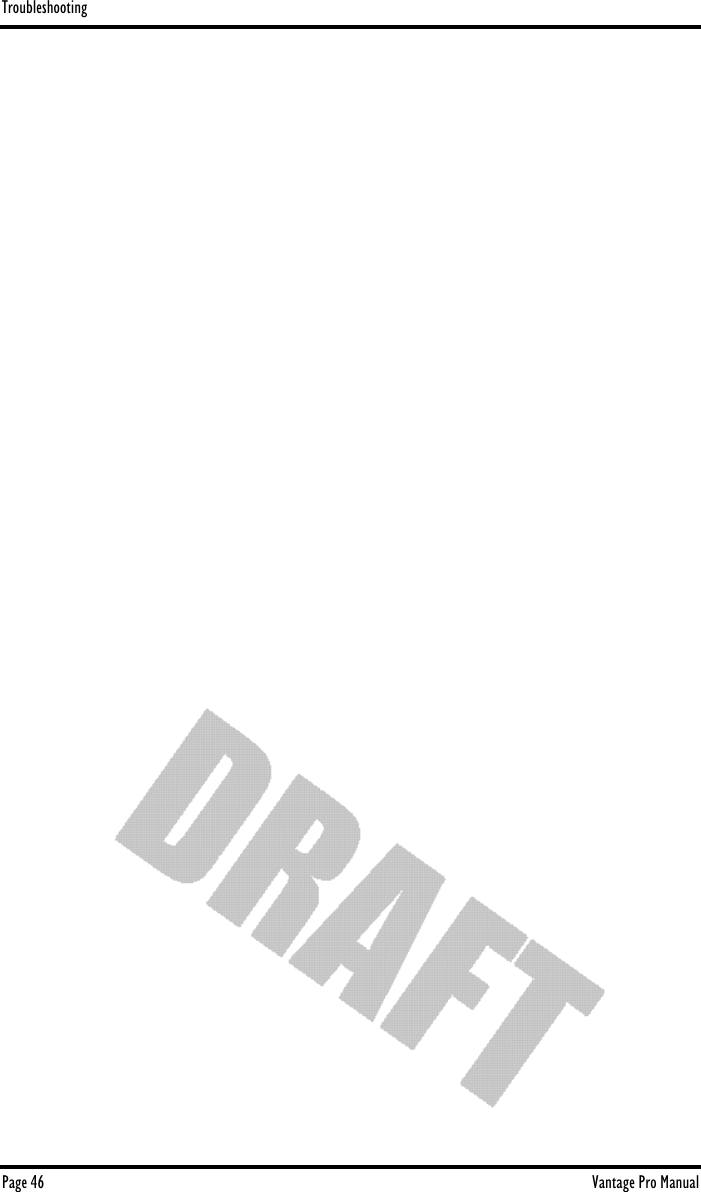 TroubleshootingPage 46 Vantage Pro Manual