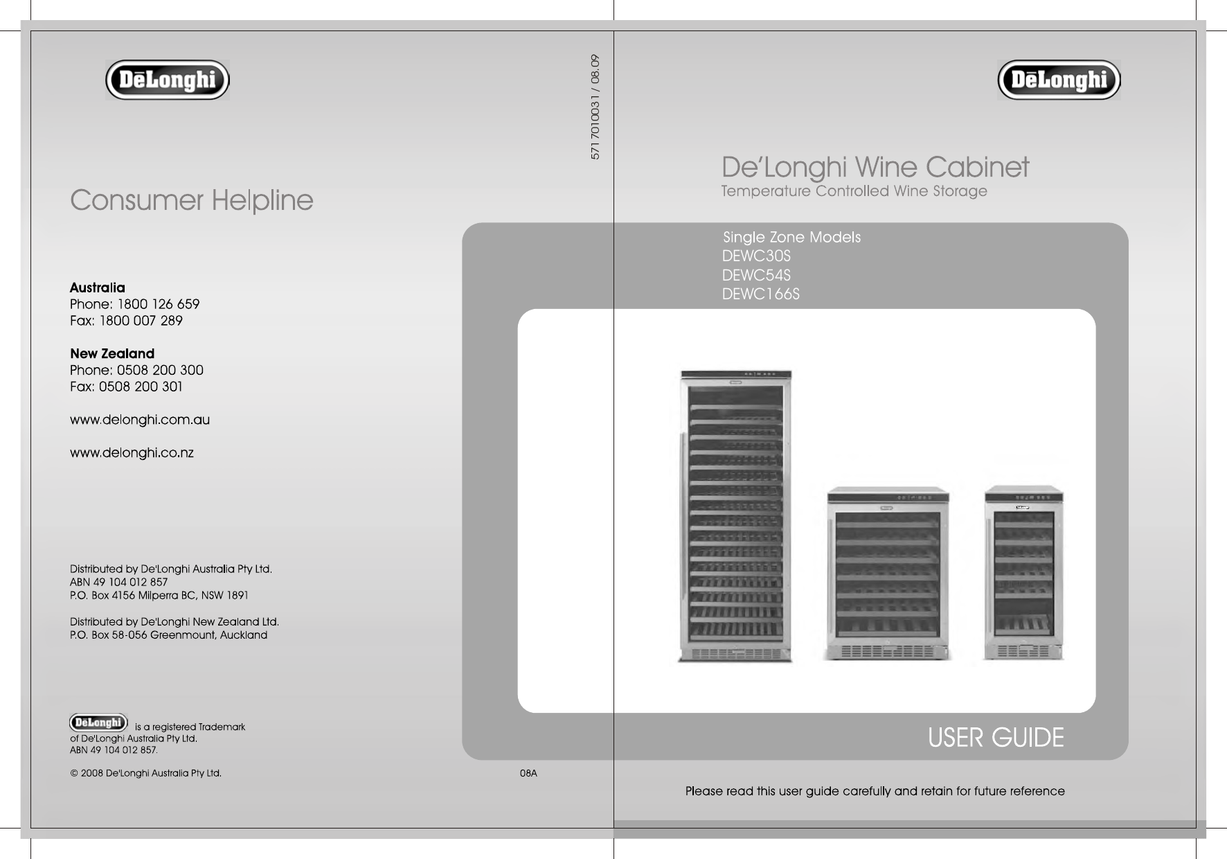 Page 1 of 12 - DeLonghi DEWC30S WGC30 54 166S User Manual  To The 7bcfdea1-738a-4f03-960e-39c32c3325a3
