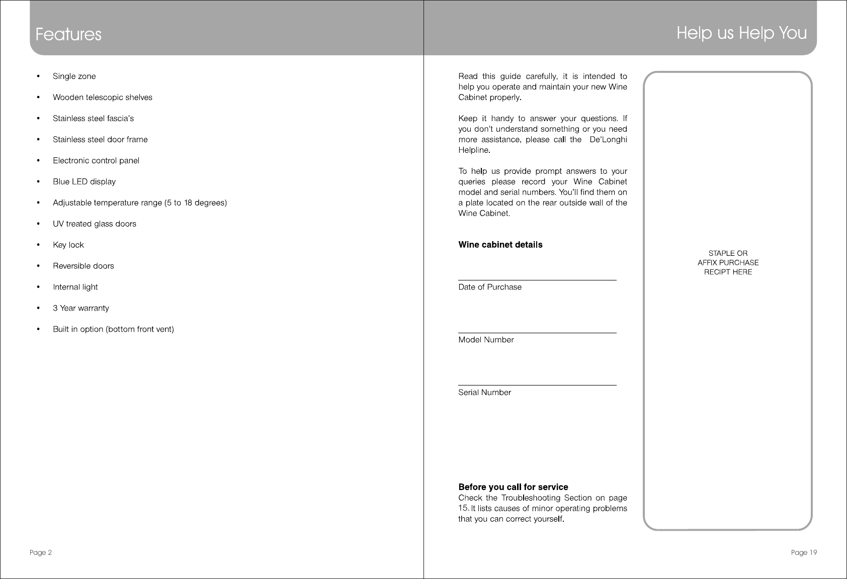 Page 4 of 12 - DeLonghi DEWC30S WGC30 54 166S User Manual  To The 7bcfdea1-738a-4f03-960e-39c32c3325a3