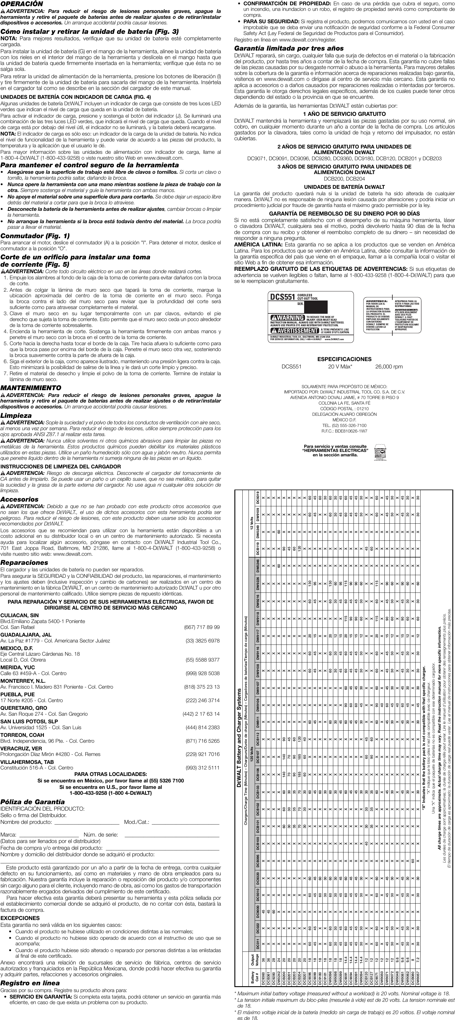 DeWalt DCS551 N382917 Man Cdls Cutout Tool NA User Manual To The