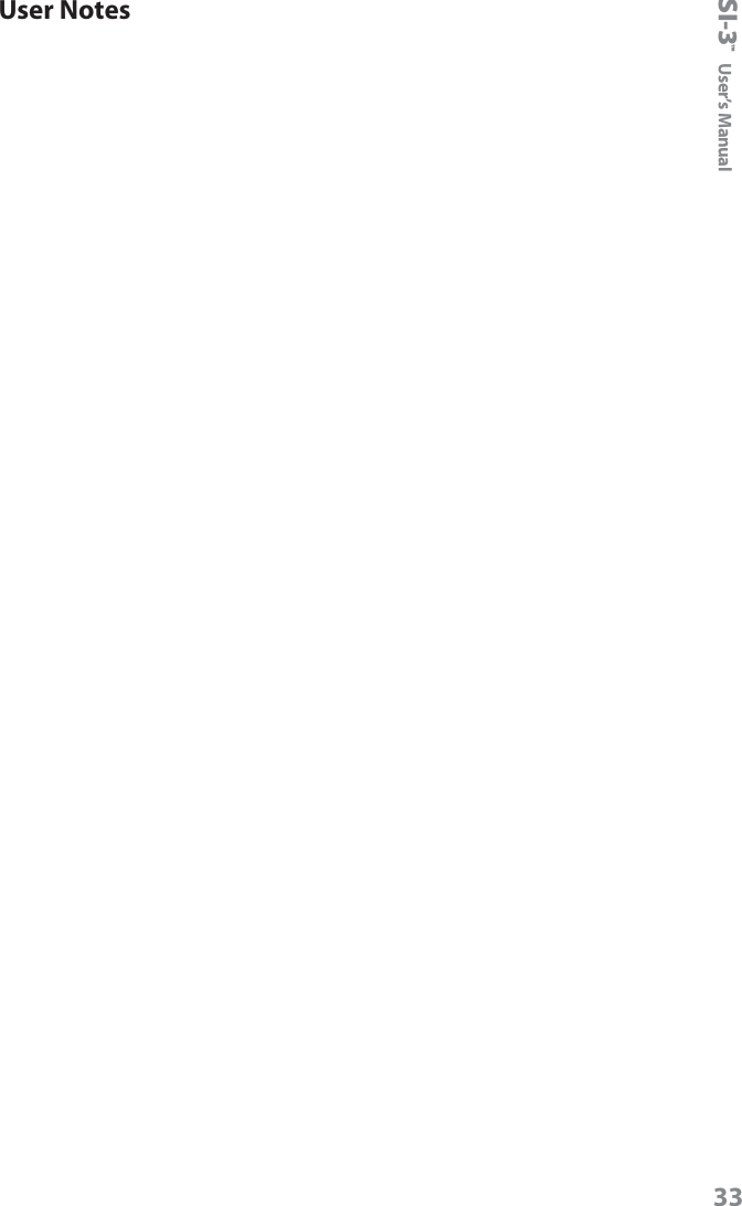 SI-3&trade;  User&rsquo;s Manual User Notes33