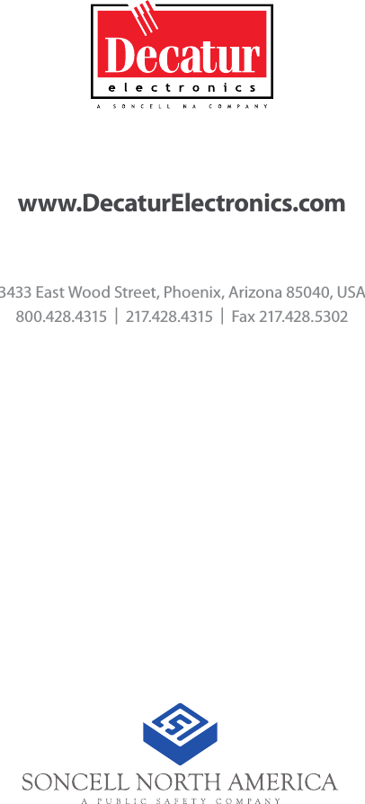 www.DecaturElectronics.com3433 East Wood Street, Phoenix, Arizona 85040, USA800.428.4315  |  217.428.4315  |  Fax 217.428.5302