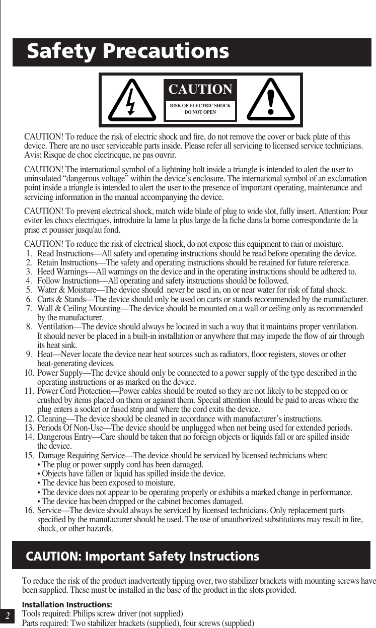 Page 2 of 12 - Definitive-Technology Definitive-Technology-Definitive-Bp7002-Users-Manual- BP7002_7004_7006_Manual  Definitive-technology-definitive-bp7002-users-manual