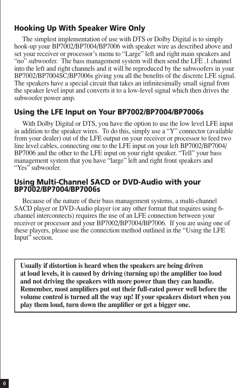 Page 6 of 12 - Definitive-Technology Definitive-Technology-Definitive-Bp7002-Users-Manual- BP7002_7004_7006_Manual  Definitive-technology-definitive-bp7002-users-manual