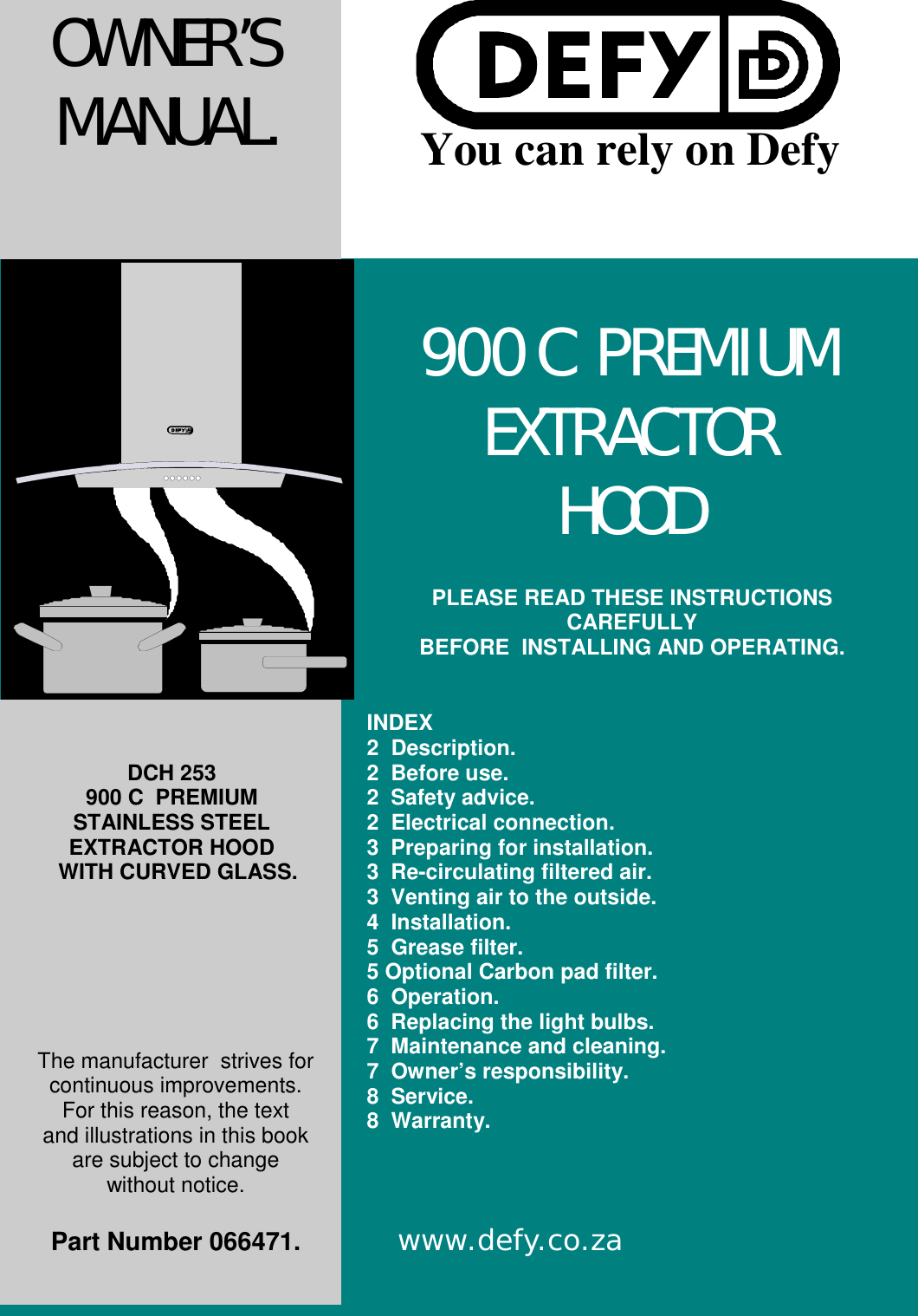 defy gemini 900 cooker hood