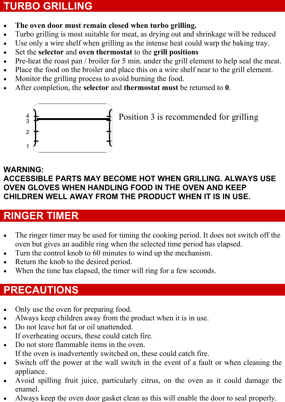 Page 5 of 10 - Defy Defy-Built-In-Oven-600-Ste-Users-Manual- Unpacking  Defy-built-in-oven-600-ste-users-manual