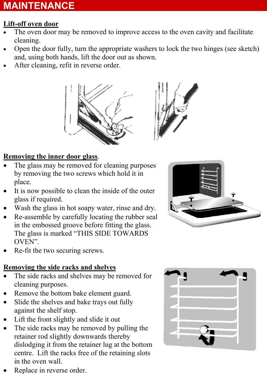 Page 6 of 10 - Defy Defy-Built-In-Oven-600-Ste-Users-Manual- Unpacking  Defy-built-in-oven-600-ste-users-manual