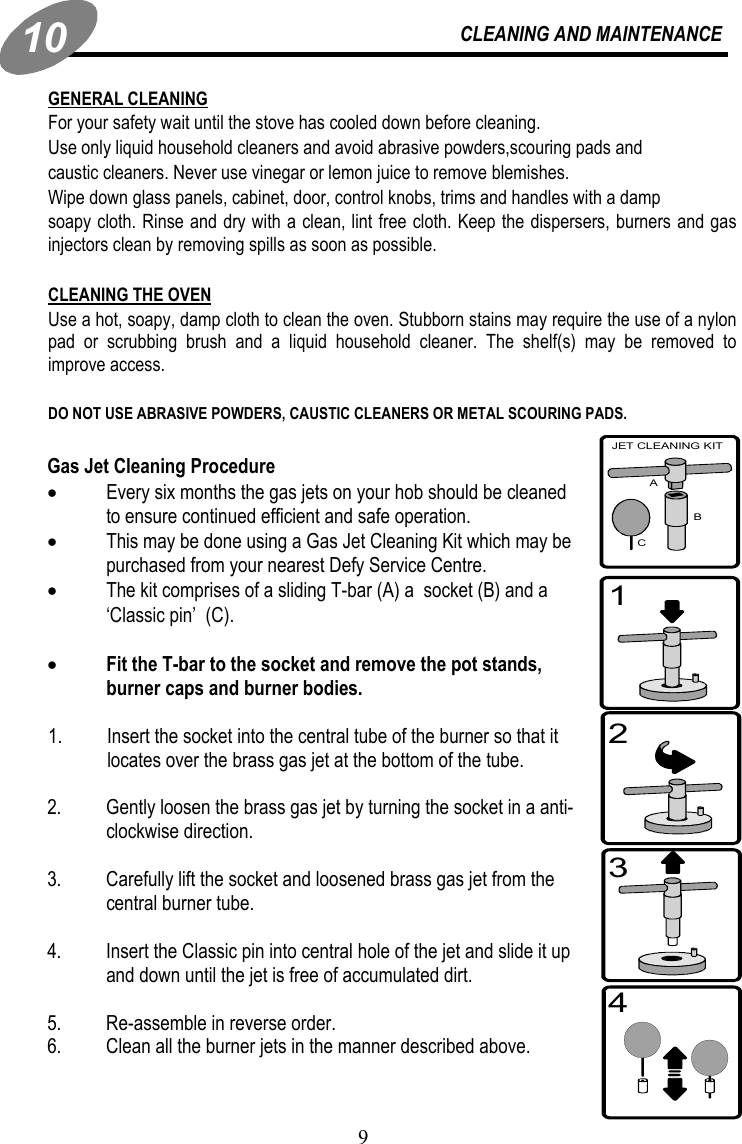 Page 9 of 12 - Defy Defy-Gas-Stove-Ogs148-Users-Manual- Gas Import DAKO OGS148  Defy-gas-stove-ogs148-users-manual