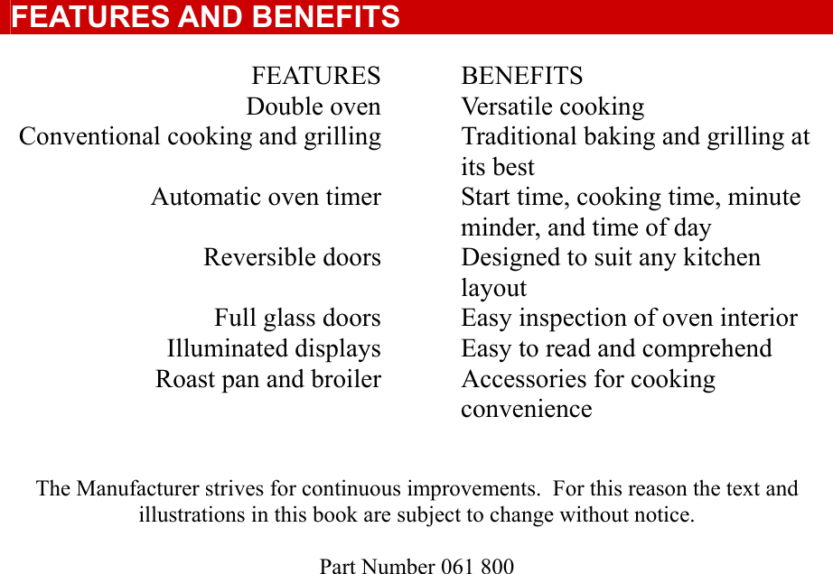 Page 10 of 10 - Defy Defy-Gemini-Cordon-Bleu-Eye-Level-Oven-061-800-Users-Manual- Owner’s Manual  Defy-gemini-cordon-bleu-eye-level-oven-061-800-users-manual