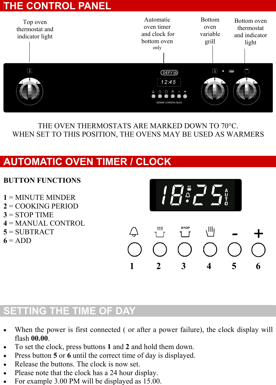 Page 4 of 10 - Defy Defy-Gemini-Cordon-Bleu-Eye-Level-Oven-061-800-Users-Manual- Owner’s Manual  Defy-gemini-cordon-bleu-eye-level-oven-061-800-users-manual