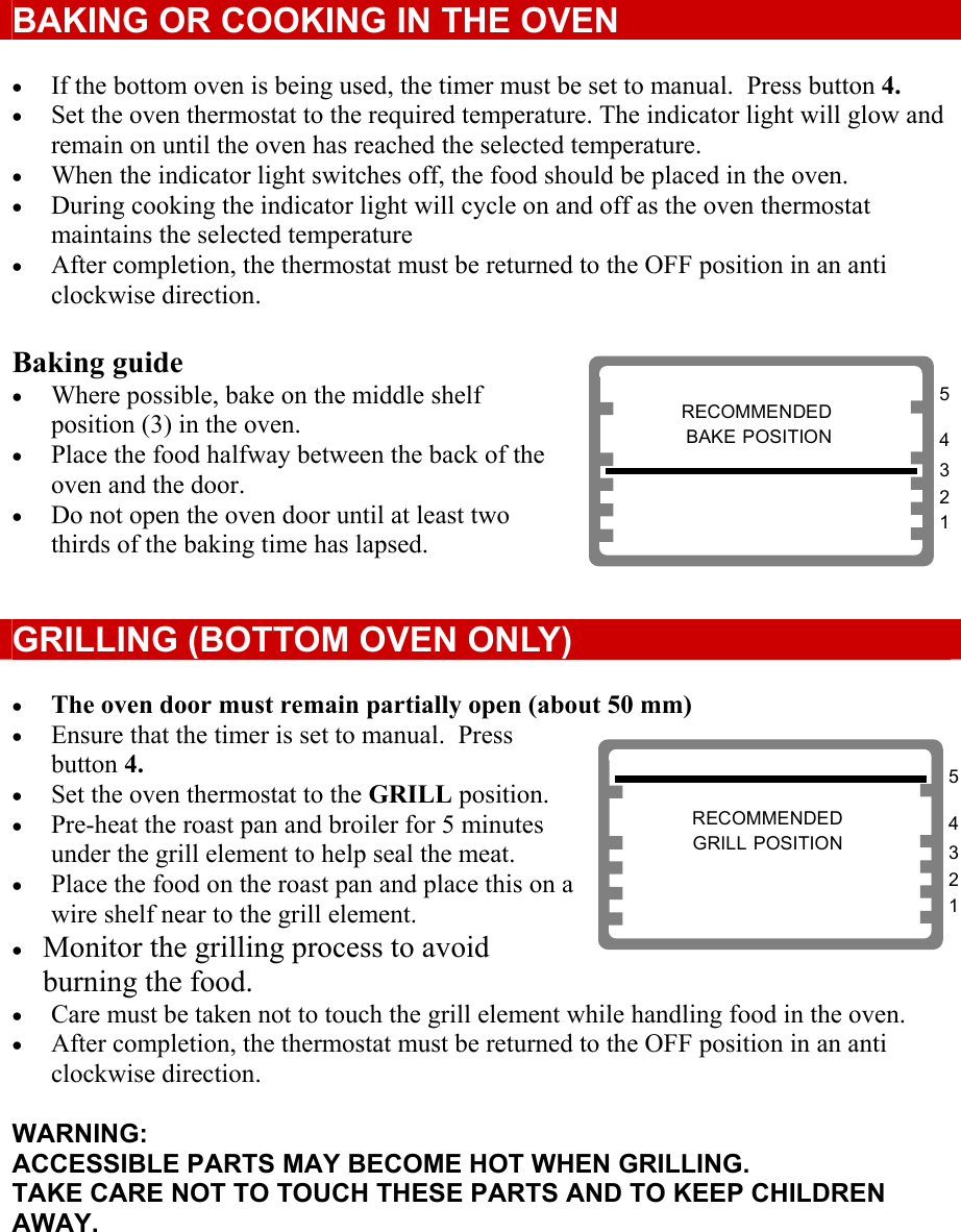 Page 7 of 10 - Defy Defy-Gemini-Cordon-Bleu-Eye-Level-Oven-061-800-Users-Manual- Owner’s Manual  Defy-gemini-cordon-bleu-eye-level-oven-061-800-users-manual