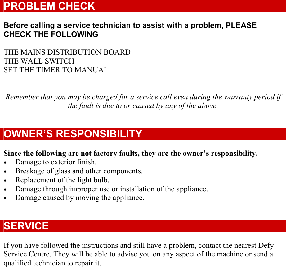 Page 9 of 10 - Defy Defy-Gemini-Cordon-Bleu-Eye-Level-Oven-061-800-Users-Manual- Owner’s Manual  Defy-gemini-cordon-bleu-eye-level-oven-061-800-users-manual