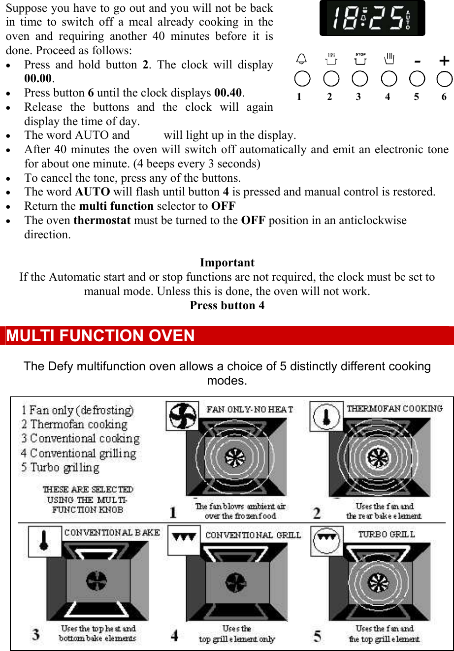 Page 6 of 10 - Defy Defy-Gemini-Petit-Chef-Multifunction-Thermofan-Owners-Manual- ManualsLib - Makes It Easy To Find Manuals Online!  Defy-gemini-petit-chef-multifunction-thermofan-owners-manual