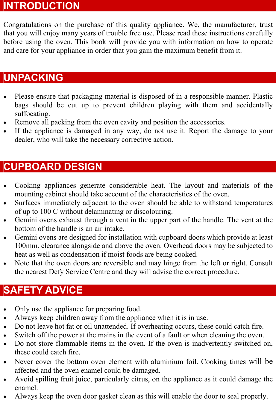 Page 2 of 9 - Defy Defy-Gemini-Petit-Chef-Owners-Manual- ManualsLib - Makes It Easy To Find Manuals Online!  Defy-gemini-petit-chef-owners-manual