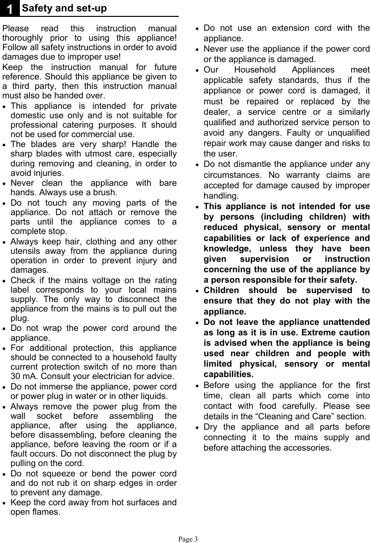 Page 3 of 10 - Defy Defy-Hand-Blender-Set-Hb7208-Users-Manual- HB7208 Defy-hand-blender-set-hb7208-users-manual