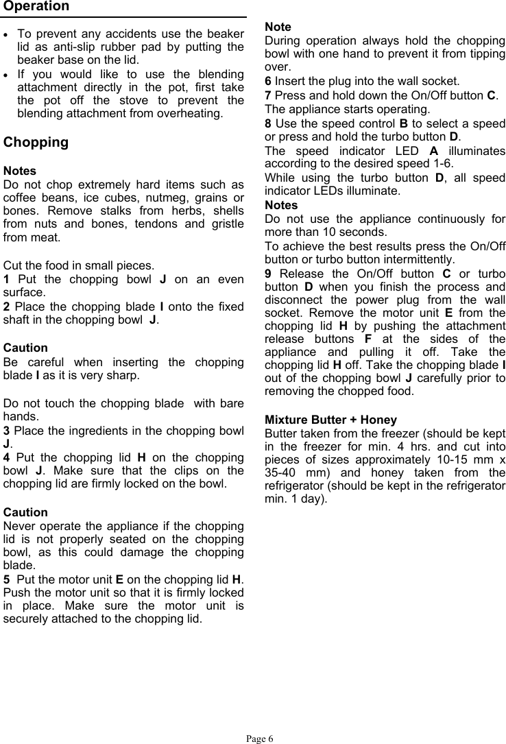 Page 6 of 10 - Defy Defy-Hand-Blender-Set-Hb7208-Users-Manual- HB7208 Defy-hand-blender-set-hb7208-users-manual