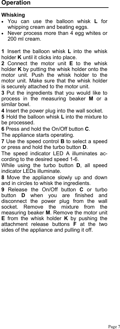 Page 7 of 10 - Defy Defy-Hand-Blender-Set-Hb7208-Users-Manual- HB7208 Defy-hand-blender-set-hb7208-users-manual