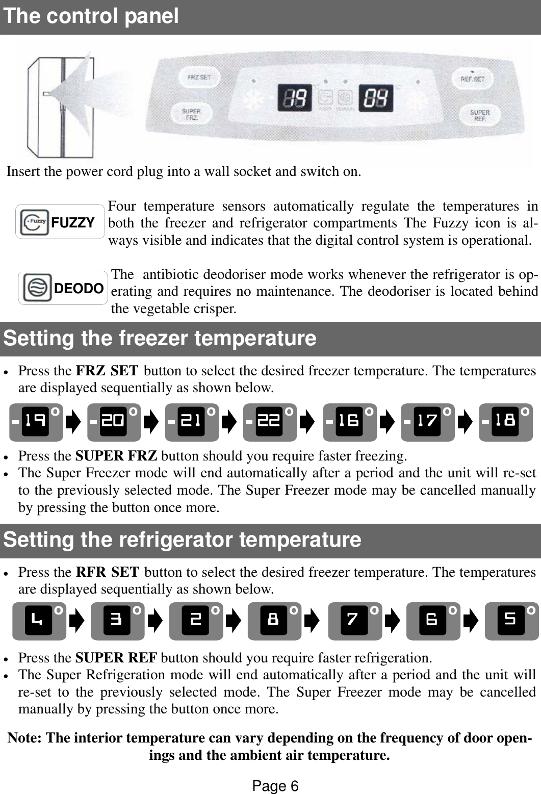 Page 6 of 12 - Defy Defy-Side-By-Side-Frost-Free-Refrigerator-Freezer-570-Users-Manual- 570 LITRE SIDE X DFF389 AND 390  Defy-side-by-side-frost-free-refrigerator-freezer-570-users-manual