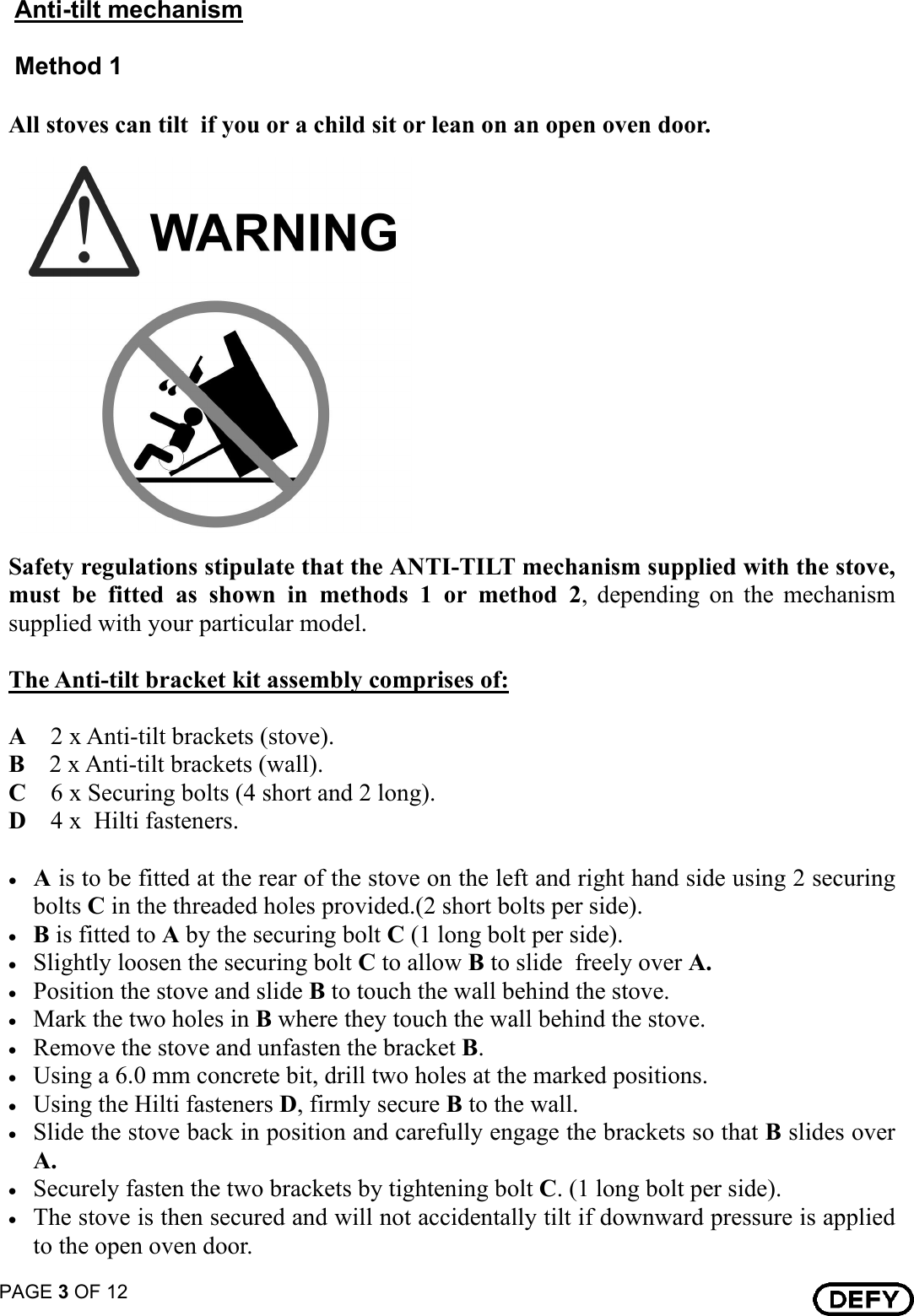 Page 3 of 12 - Defy Defy-Solid-Plate-Plug-In-Stove-501-Users-Manual- 068 517 - 501 520 521  Defy-solid-plate-plug-in-stove-501-users-manual