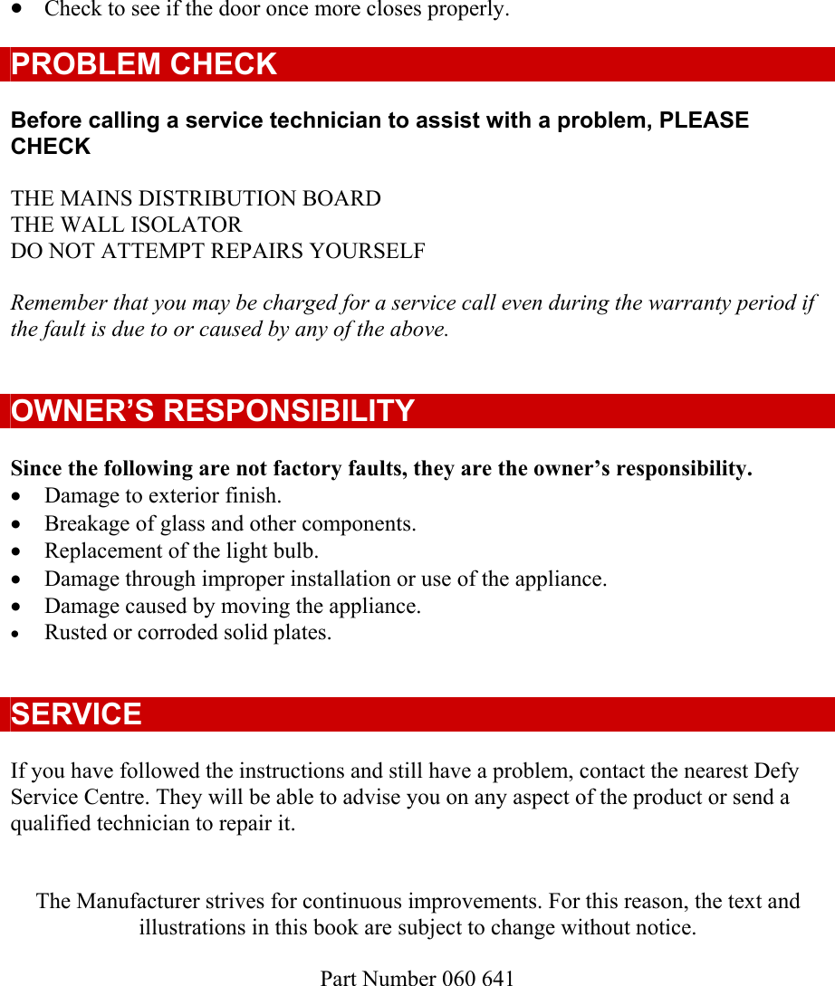 Page 8 of 8 - Defy Defy-Stoves-620-Users-Manual- CONTENTS  Defy-stoves-620-users-manual