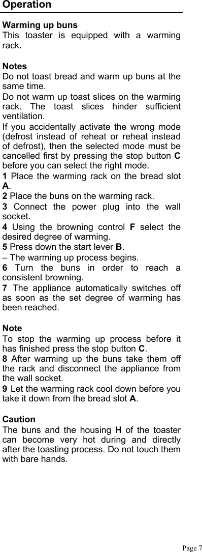 Page 7 of 10 - Defy Defy-Toaster-Ta630-Users-Manual- TA630  Defy-toaster-ta630-users-manual